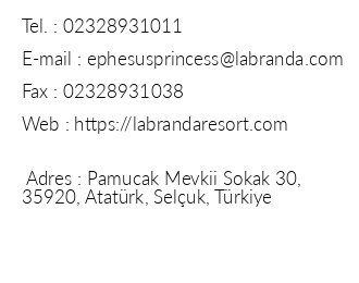 Labranda Ephesus Princess iletiim bilgileri